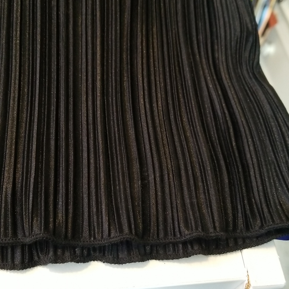 Annystore Black Pleated Long Sleeve Maxi Dress Large - Picture 10 of 11